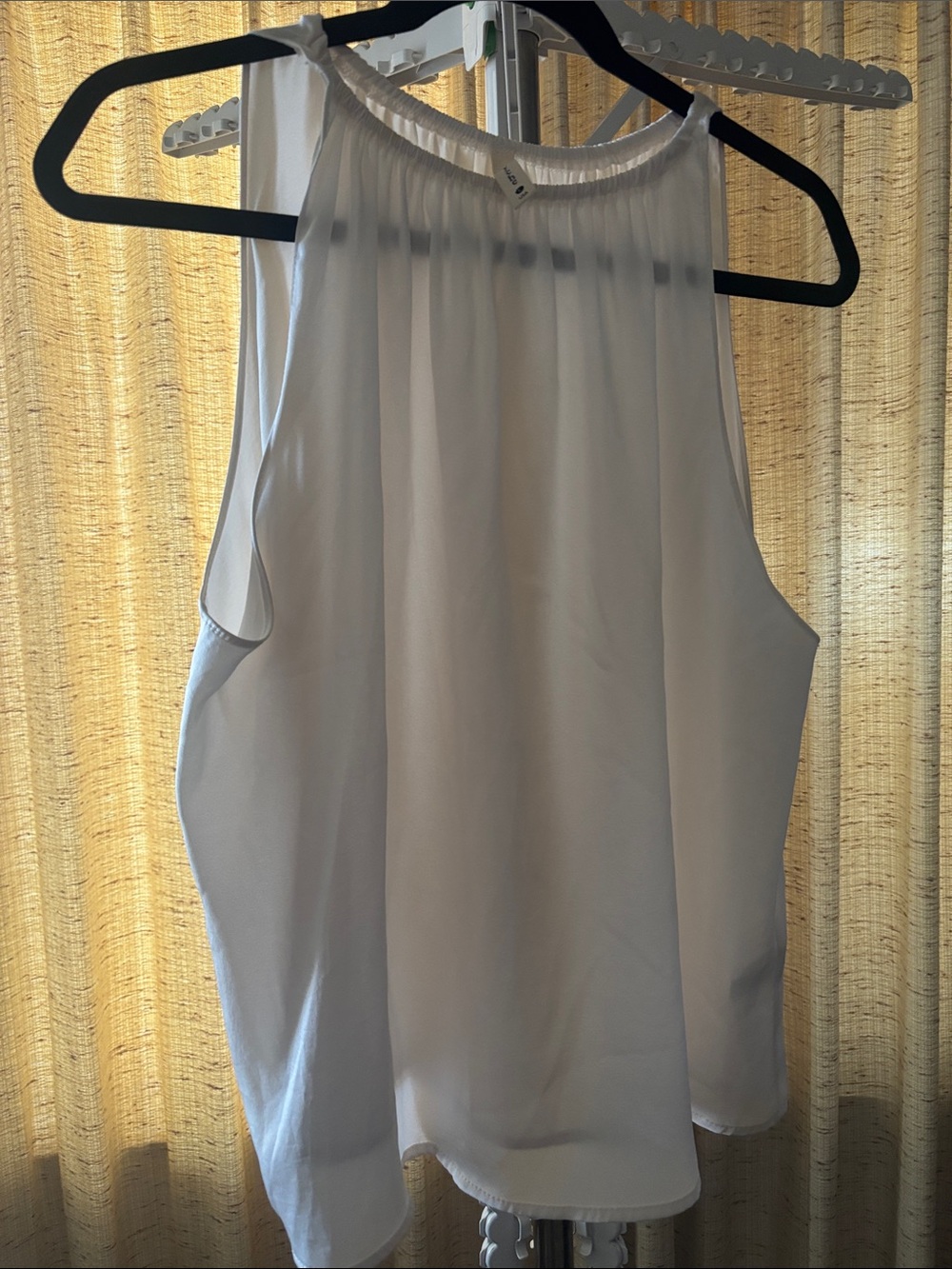 Tyche White Sleeveless High-Neck Tank Top